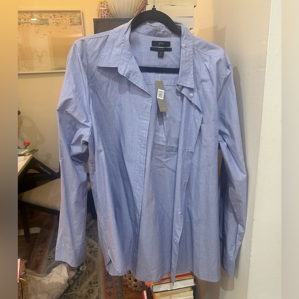 NWT Classic-fit boy shirt in end-on-end cotton Blue